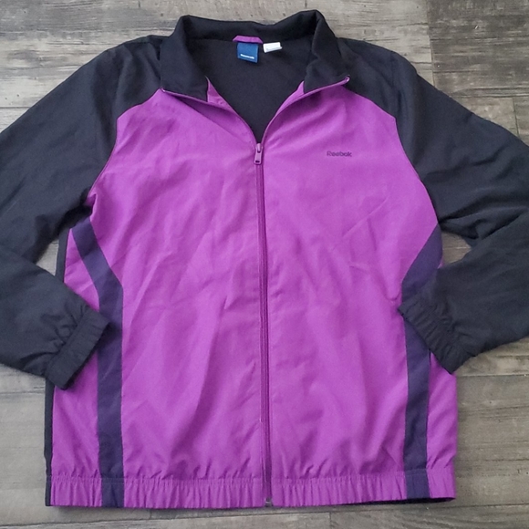 Reebok Jackets & Blazers - Y2K Reebok Lined Windbreaker Track Jacket Colorblock Black Purple